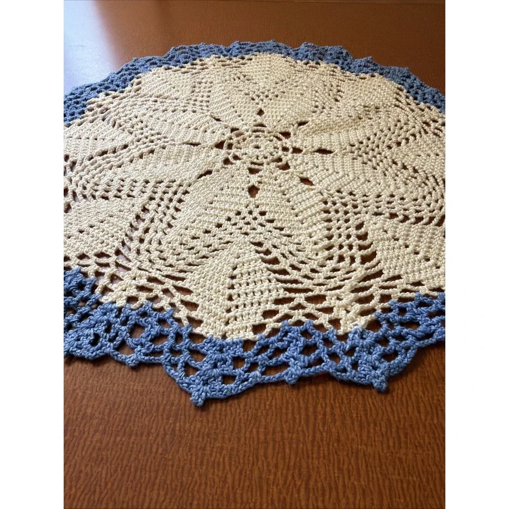 Vintage CROCHETED DOILY Round 12.5